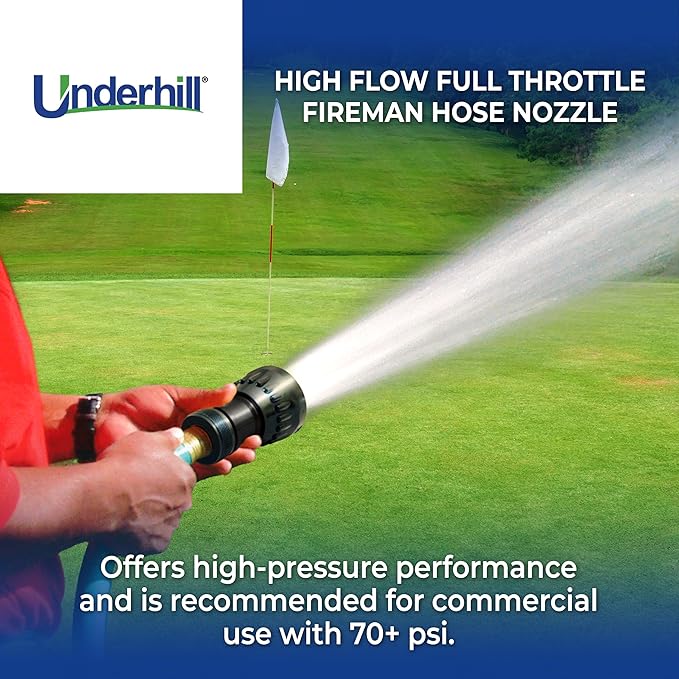 Underhill Garden Water Hose Nozzle Sprayer Jet Attachment, Heavy-Duty Metal and Rubber, Adjustable, Magnum UltraMax Premium Plus Series 3/4" High Flow Turbo Shift, NG550-DFH-75