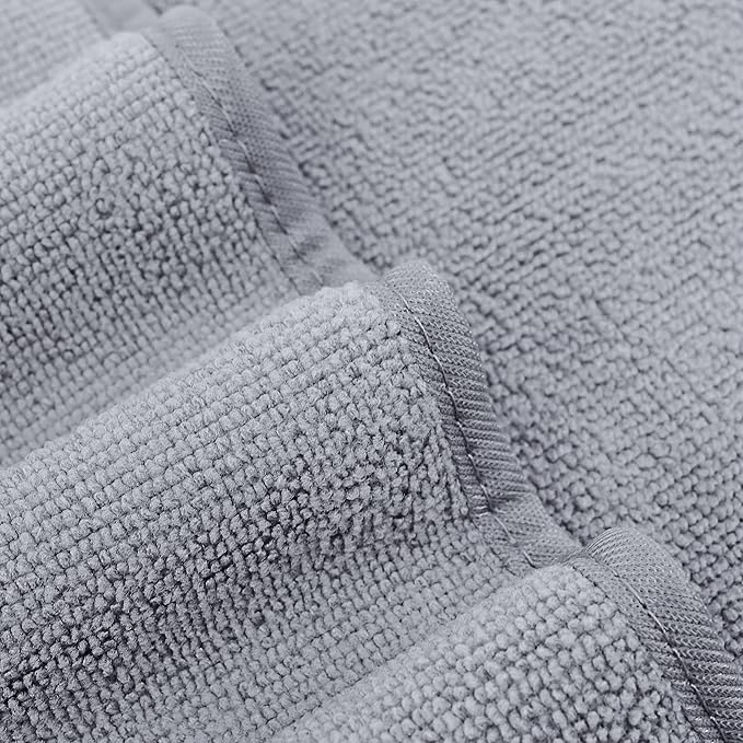 POLYTE Quick Dry Lint Free Microfiber Bath Sheet, 35 x 70 in, Pack of 2 (Gray)