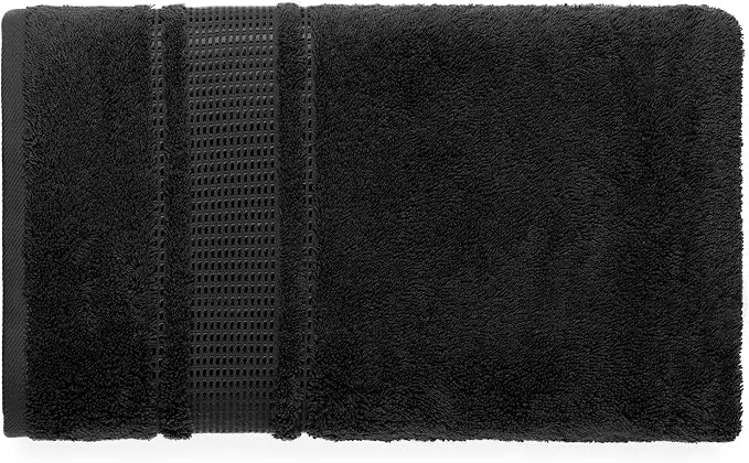 Melissa Linen, Fingertip Towels 4 Pack, 100% Turkish Cotton, Small Hand Towels for Body, Face and Kitchen 12 x 18 in, Soft and Absorbent, Quick Dry, (Jet Black Fingertip Hand Towels)