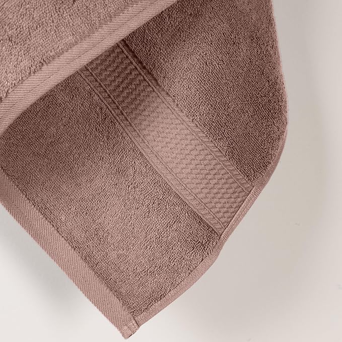 Superior Egyptian Cotton Pile Bath Towels, Ultra Soft Luxury Towel, Thick Plush Essentials, Absorbent Heavyweight, Guest Bath, Hotel, Resort, Spa, Pool, Bathroom, Shower Basics, Set of 2, Muted Mauve