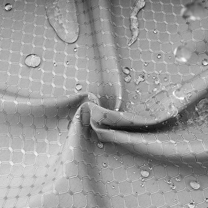 AooHome Waffle Weave Polyester Shower Curtain for Bathroom, Fabric Heavy Duty Standard 72x72 Inch Bathroom Curtain with Hooks, Weighted Hem, Water Repellent, Grey