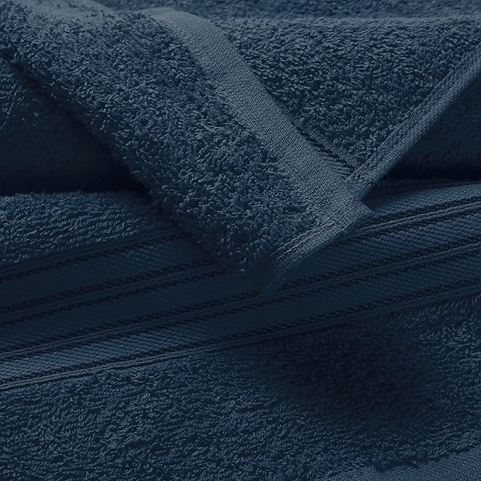 BOUTIQUO Ultra Soft Cotton 6 -Piece Hand Towel Set 16x24 Inch, Ideal for use in Bathroom, Kitchen, Gym, Spa & General Cleaning, Compact & Lightweight Multi Purpose Hand Towels - Mineral Blue