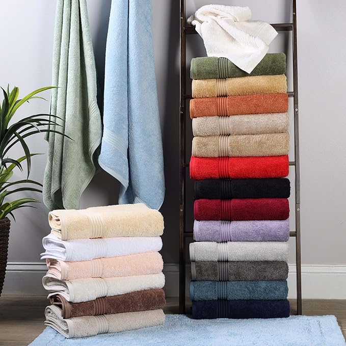 Superior Egyptian Cotton 2-Piece Bath Sheet Towel Set, Oversized Body Towels for Adults and Kids, Large Towel for Bath, Shower, Guest Bathroom, Spa, Gym, Resort, Essentials, Airbnb, White