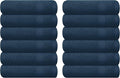 GLAMBURG Ultra Soft 12-Piece Washcloths Set 13x13-100% Ringspun Cotton - Durable & Highly Absorbent Face Towels - Ideal for use in Bathroom, Kitchen, Gym, Spa & General Cleaning - Mineral Blue