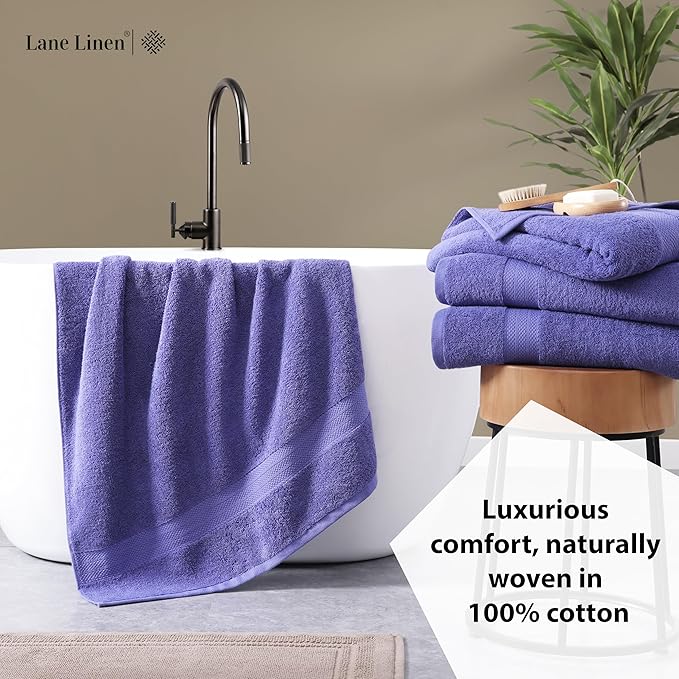 LANE LINEN 100% Pure Cotton Pack of 2 Bath Sheets (35"x66") - Fade Resistant, Machine Washable & Highly Absorbent Extra Large Towel Set - Oversized Luxury Towels for Bathroom, Hotel & Spa - Blue Irish