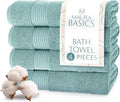 MAURA Basics Performance Bath Towels 100% Turkish Cotton with Hook Loops. Extra Large Luxury Absorbent Plush Towel Sets for Bathroom, Daily Use American Standard Size 27”x54”,Seafoam