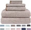 Everplush Diamond Jacquard 6 Pieces Bath Towel Set, Luxury Super Soft Oversized everplush Towels, Highly Absorbent everplush Diamond Jacquard Quick Dry Bath Towel for Bathroom Brown Towels