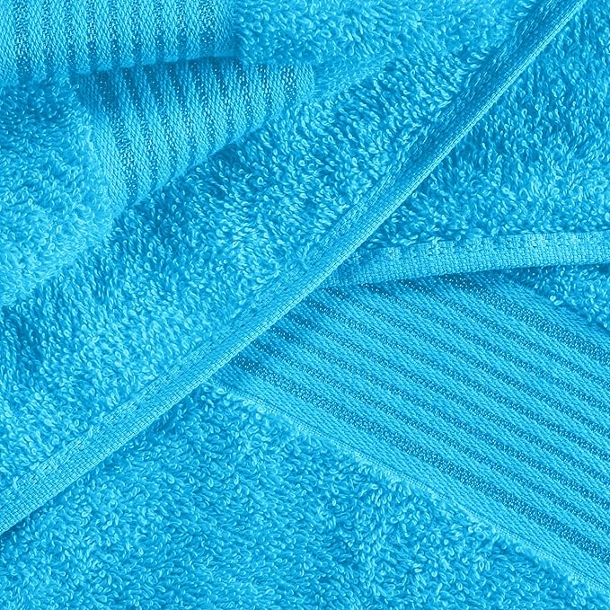 Elvana Home Cotton 2 Pack Oversized Bath Towel Set 28x55 inches, Large Bath Towels, Ultra Absorbant Compact Quickdry & Lightweight Towel, Ideal for Gym Travel Camp Pool - Turquoise Blue