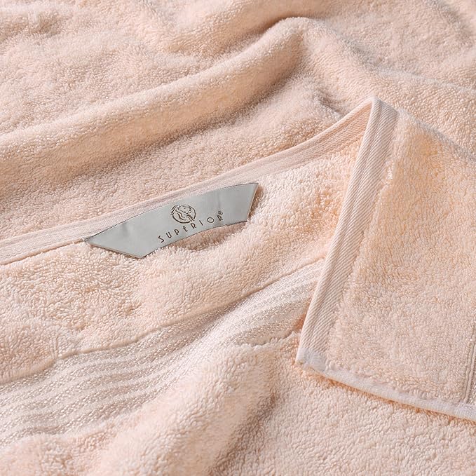 Superior Egyptian Cotton 8-Piece Hand Towel Set, Towel Basics For Quick Dry, Absorbent Small Towels, Facial, Spa, Kitchen, Bathroom Essentials, Apartment, Guest Bath, Soft, Washcloth, Peach