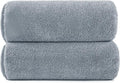 POLYTE Ring Spun Microfiber Oversize Quick Dry Lint Free Bath Towel, 60 x 30 in, Pack of 2 (Gray)