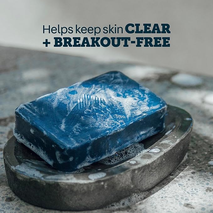 Oars + Alps Blue Charcoal Exfoliating Men's Bar Soap, Made with Clean Ingredients, Travel Size, 3 Pack, 6 Oz Each