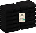Utopia Towels 12 Pack Premium Wash Cloths Set, 12 by 12 Inches, 100% Cotton Ring Spun, Highly Absorbent and Soft Feel Washcloths for Bathroom, Spa, Gym, and Face, Black