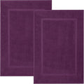 DAN RIVER Classic Cotton Bath Mats Set of 2 – Not a Bathroom Rug, Ultra Soft, Highly Absorbent & Machine Washable Bath Mat Towel for Bathroom Floor Mat – Durable, Quick-Dry, 21x34 Inches, Purple