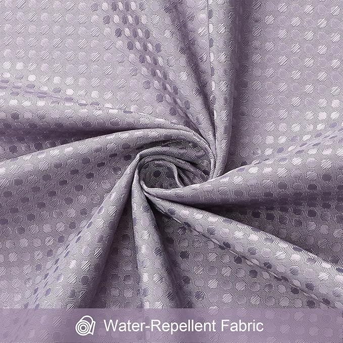3 in 1 Extra Long Purple Shower Curtain Set-72 W x 84 H, Lavender Waffle and PEVA Liner Set with 12 Stainless Steel Hooks, Waterproof Fabric for Bathroom