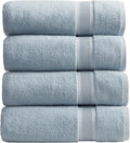 Springtree Home Luxury Bamboo Rayon Bath Towel Set of 4 | 35% Bamboo Rayon - 65% Cotton | Absorbent Quick-Dry Towels for Bathroom | Oeko-TEX Standard 100 Cotton | Blue Fog - 4 Pack