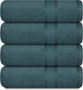 Casa Lino Teal Bath Towels Set of 4 (54" x 27") - Large Bathroom Towel Set - 100% Cotton Towels for Bathroom - Highly Absorbent & Quick Dry Bath Towel Multipack - New Apartment Essentials