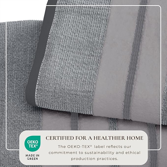 Great Bay Home Decorative Oversized Bath Sheet Set - Luxury Cotton 2 Pack 68x35 Extra Large Towels - Luxurious, Ultra-Soft, Durable Towels for Bathroom Decor (Grey)