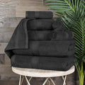 BLUENILEMILLS Madison Egyptian Cotton Towels, Towel Set for Bathroom, Shower, Hotel, Plush, 800 GSM, Highly Absorbent and Ultra-Soft Towels, Bath Essentials, 8 Piece Assorted Towel Set, Black