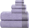 Belizzi Home 100% Cotton Ultra Soft 6 Pack Towel Set, Contains 2 Bath Towels 28x55 inchs, 2 Hand Towels 16x24 inchs & 2 Washcloths 12x12 inchs, Compact Lightweight & Highly Absorbant - Purple