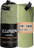 illusion Extra Large Microfibre Swimming Towel (71 '' Lx32 '' W)–Compact, Lightweight & Quick Dry Towel-Perfect for Travel, Gym, and Swim Towels Ideal for Post-Workout Showers & After Swimming