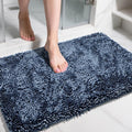 Yimobra Large Bathroom Rug Non Slip 36x24 Inch, Extra Thick Soft Absorbent Chenille Bath Mat, Machine Washable Bath Rugs for Bathroom Floor, Tub and Shower, Home Decor Accessories, Light Blue