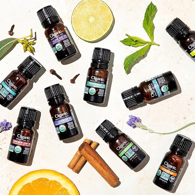 Cliganic USDA Organic Spearmint Essential Oil, 100% Pure Natural Undiluted, for Aromatherapy (10ml) | Non-GMO Verified (Packaging May Vary)