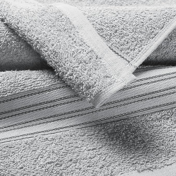 BOUTIQUO Ultra Soft Cotton 6 -Piece Hand Towel Set 16x24 Inch, Ideal for use in Bathroom, Kitchen, Gym, Spa & General Cleaning, Compact & Lightweight Multi Purpose Hand Towels - Light Grey