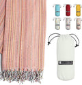 BAY LAUREL Turkish Beach Towel with Travel Bag 39 x 71 Quick Dry Sand Free Lightweight Large Oversized Towels Light