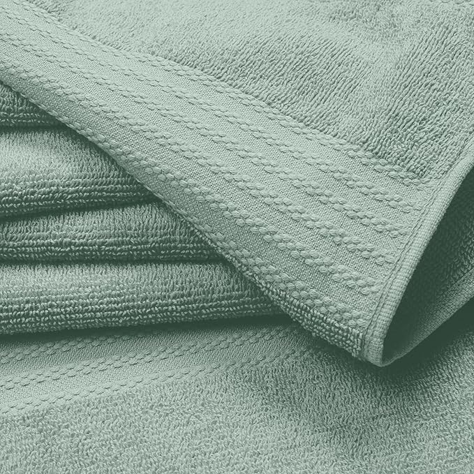 GLAMBURG Premium Cotton Oversized 2 Pack Bath Sheet 35x70-100% Pure Cotton - Ideal for Everyday use - Ultra Soft & Highly Absorbent - Machine Washable - Jade