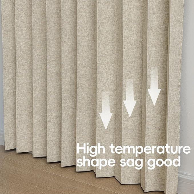 100% Blackout Fabric Folding Door Curtain with Magnetic Closure - Accordion Style for Sliding Doors, Closets,Wardrobe and Temporary Door Solutions Doorway Curtains（W42 x L78, Beige 1 Panel）