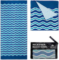 Elite Trend Quick Dry Towel Large 63x31 Inch - Microfiber Beach Towel - Perfect for Beach, Travel, Swimming, Pool, Yoga, Hiking, Camping - Lightweight, Fast Drying, Compact for Adults (Blue Sea)