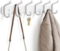 pickpiff Coat Rack Wall Mounted Heavy-Duty: Metal Coat Hanger 6 Hooks for Hanging Hat, Clothes, Robe, Keys, Backpack, Bathroom Towels, Jacket, Purse - Closet, Door, Entryway, Mudroom (White, 1 Pack)