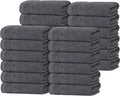 Tens Towels Pack of 24 Washcloths, 12 x 12 Inches, Lighter Weight, Quick to Dry, Super Soft & Absorbent, Gentle Face Towels, Hotel Quality, Perfect for Bathroom, Gym, Spa (Dark Grey, 24 Pack)