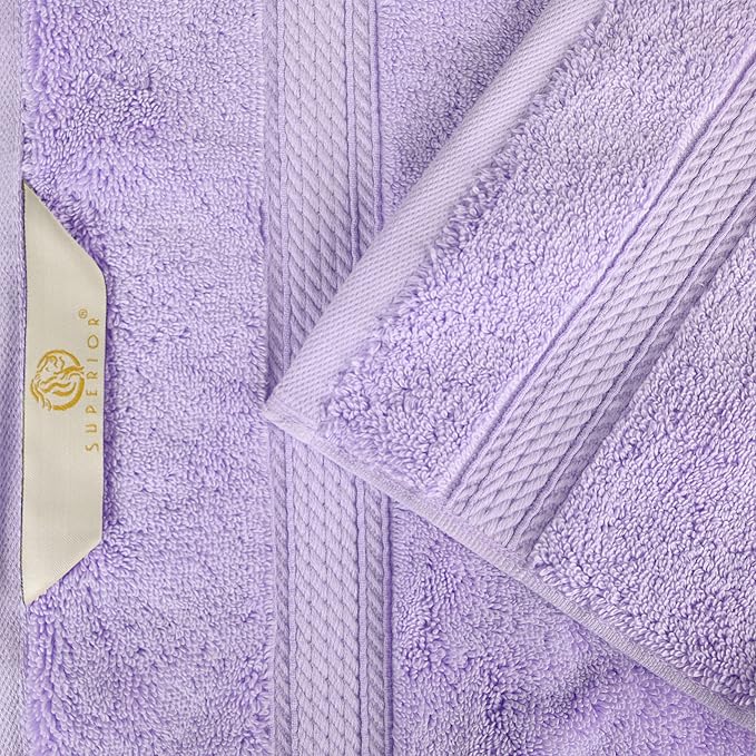 BLUENILEMILLS Madison Egyptian Cotton Towels, Towel Set for Bathroom, Shower, Hotel, Plush, 800 GSM, Highly Absorbent and Ultra-Soft Towels, Bath Essentials, 8 Piece Assorted Towel Set, Purple