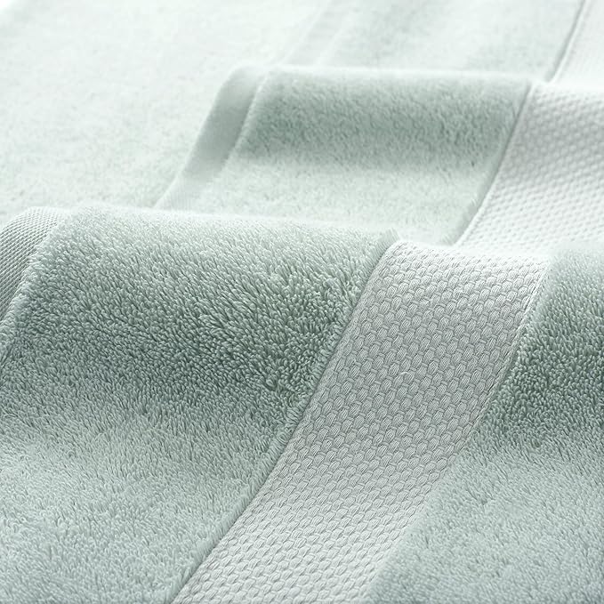 Aston & Arden Egyptian Wash Cloths - Pack of 6 - Oversized Ultra Soft Thick & Absorbent, 100% Ringspun Egyptian Cotton Bathroom Towel for Spa, Hotel, 600 GSM, 13 x 13 in, Green