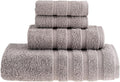 HALLEY Turkish Towels Set (4 Pieces) 650 GSM Highly Absorbent Super Soft 100% Cotton - 1 Bath Towel 1 Hand Towel 2 Washcloths (Gray)