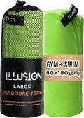 illusion Extra Large Microfibre Swimming Towel (71''L x 32''W)–Compact, Lightweight & Quick Dry Towel-Perfect for Travel, Gym, and Swim Towels Ideal for Post-Workout Showers & After Swimming