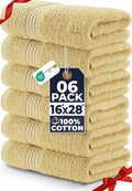 Utopia Towels 6 Piece Premium Hand Towels Set, 16 by 28 inches, 100% Ring Spun Cotton, Lightweight and Highly Absorbent Towels for Bathroom, Travel, Camp, Hotel, and Spa, Beige