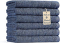 Casa Platino Hand Towels Pack of 6 (16"x28") - Spa & Hotel Quality - 100% Luxury Cotton, Ring Spun - Quick Dry, Ultra Soft & Absorbent Bath Hand Towels for Bathroom & Salon - Pre Shrunk - Navy Blue