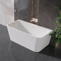 59" Acrylic Back-to-Wall Bathtub,Freestanding Bathtubs, Stand Alone Tub, Soaking Tubs for Bathroom, Integrated Overflow and Drain, cUPC Certified, Gloss White