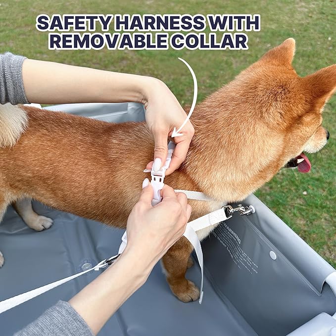 Dog Bathtub Dog Washing Station with Scrubber for Small Medium Dogs Cats, B4 Foldable Dog Tub for Bathing and Grooming, Portable Collapsible Dog Shower Tub, Indoor and Outdoor