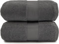 Maisonette Elegance 100% Organic Cotton Turkish Bath Sheets - Soft Absorbent Oversized Bathroom Towels - Ideal Quick Dry Extra Large Luxury Towel Set for Shower (35" x 70", 2 Pack) - Dark Grey (Stone)