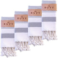 Ruvy Home Basics Turkish Hand Towels for Bathroom Set of 4 | 18"x40", Cotton | Decorative Towel for Bathroom, Kitchen, Dishcloth, Tea, Yoga, Face, Gym - Light Grey