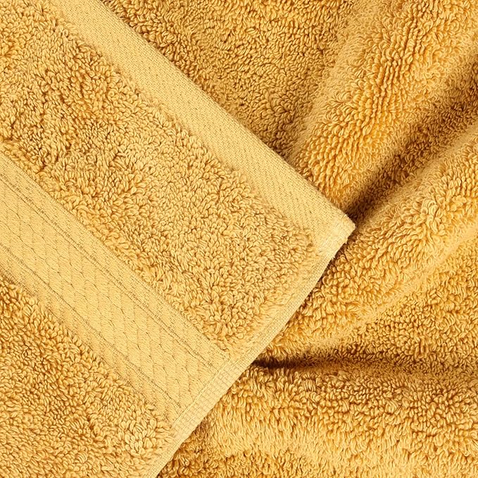 BLUENILEMILLS Madison Egyptian Cotton Bath Towels, Towel Set for Bathroom, Shower, 800 GSM, Bathroom Decor, Highly Absorbent and Ultra-Soft Towels, Bath Essentials, Towels, Set of 4, Gold