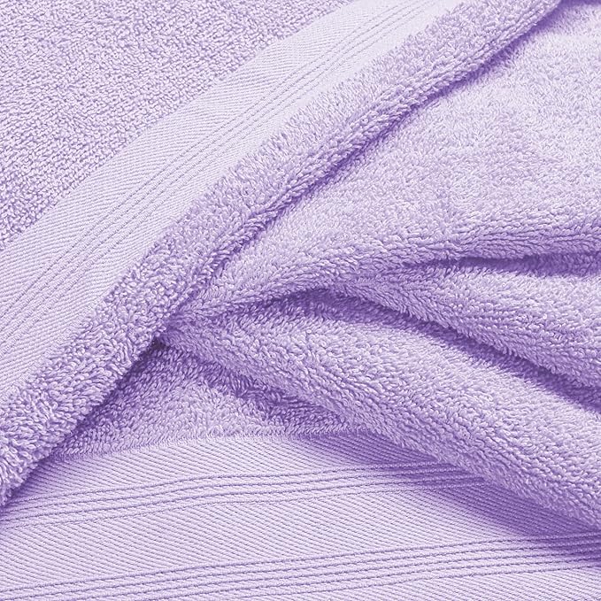 Ultra Soft 3 Pack Cotton Towel Set, Contains a Bath Towels 28x55 inch, a Hand Towels 16x24 inch & a Wash Coths 12x12 inch, Ideal Everyday use, Compact & Lightweight - Purple