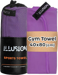 illusion Small Microfiber Gym Towels for Men and Women Active Sports (32" L x 16''W)-Lightweight Quick Dry Gym Towel for Sweat-Workout Towels Ideal for Yoga, Camping, Running, and Outdoor Activities