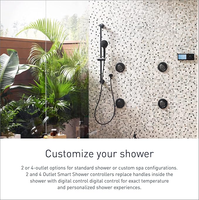 Moen Terra Beige Smart Shower 4-Outlet Digital Shower System Controller for Thermostatic Shower Valve, TS3304TB