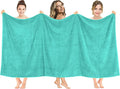 American Soft Linen Oversized Bath Sheet 40x80 Extra Large for Bathroom, 600 GSM 100% Cotton Turkish Jumbo Bathsheet Towels for Adults, Turquoise Bath Sheet