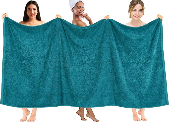 DAN RIVER Pack of 1 Bath Sheet 40x80 Inches, Premium Oversized Towels for Adults, Super Soft and Quick Dry - Teal
