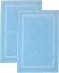 Bumble Towels Bliss Luxury 2 Pack Banded Bath Mats - 22" x 34" - Premium Quality Bath Mat Set - 1000 GSM - Soft Combed Cotton, Absorbent (Sky Blue)